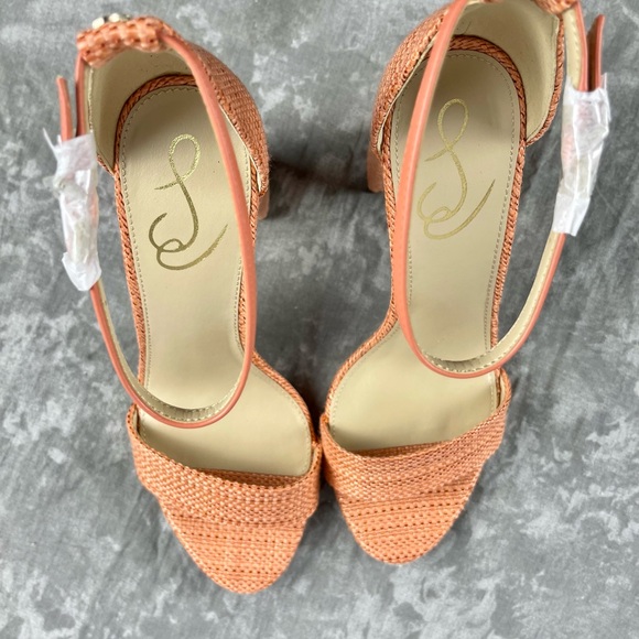 BN Sam Edelman Yaro Perla Block Textured Heel Sandal Various - Picture 7 of 15